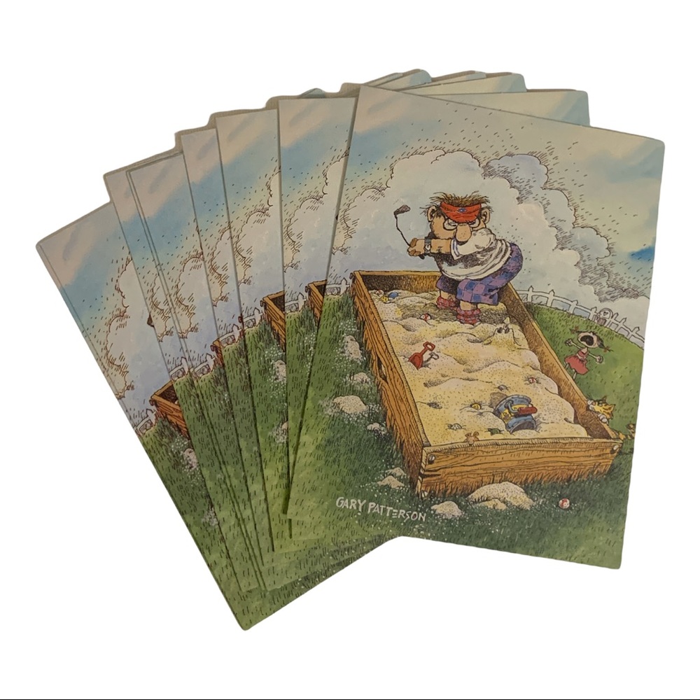 Vintage Gary Patterson Sandbox Golf Hallmark Cards Set of 9 Cards + Envelopes